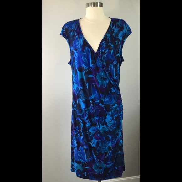 Chaps Dresses & Skirts - Chaps Sz XL Sleeveless V Neck Faux Wrap Knee Dress